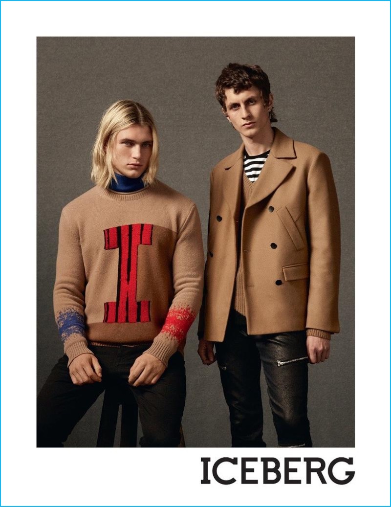 Models Charlie Kennedy and Henry Kitcher star in Iceberg's fall-winter 2016 campaign.