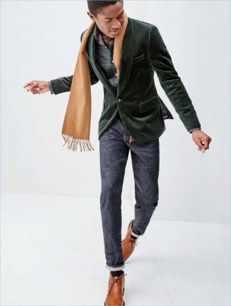 JCrew Ludlow Green Velvet Blazer