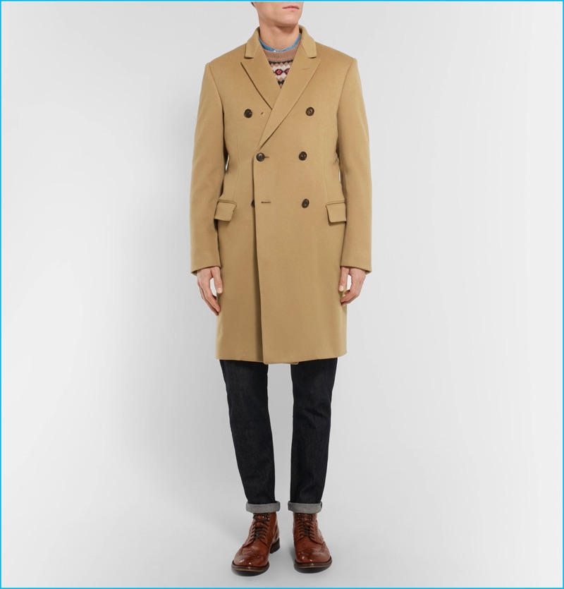 Kent & Curwen Slim-Fit Double-Breasted Virgin Wool Coat