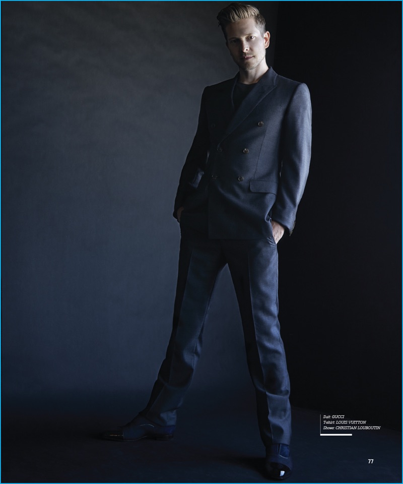 Bruno Lima outfits Matt Czuchry in a Gucci suit with a Louis Vuitton t-shirt and Christian Louboutin shoes. » Matt Czuchry Dons Dark Fall Fashions for Haute Living, Dishes on 'Gilmore Girls' Revival Bruno Lima outfits Matt Czuchry in a Gucci suit with a Louis Vuitton t-shirt and Christian Louboutin shoes.