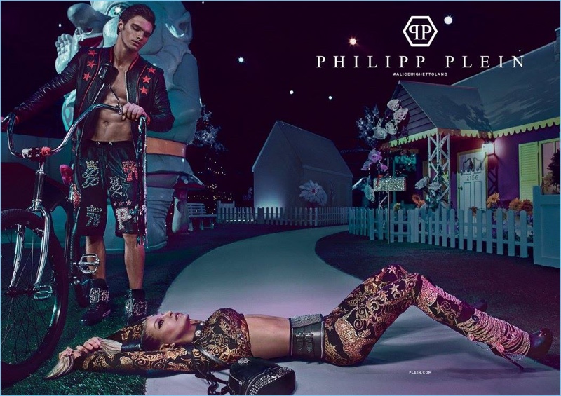 Matthew Terry joins singer Fergie for Philipp Plein's spring-summer 2017 campaign.