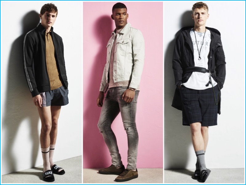 Casual styles appear front and center for River Island's spring-summer 2017 collection.