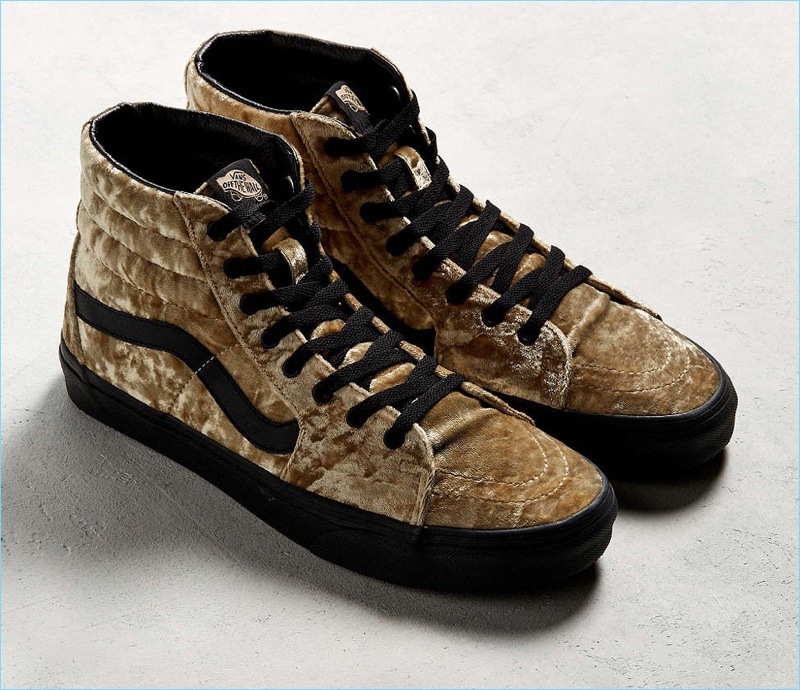 high top vans gold