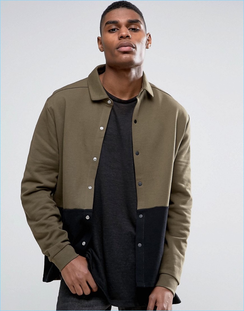 ASOS Oversized Jersey Harrington Jacket