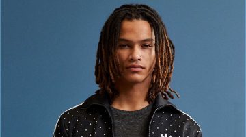 Fashionisto Essential: Adidas x Pharrell Williams Triangle Print Tracksuit Adidas collaborates with singer and designer Pharrell Williams on a special triangle print men's track jacket.