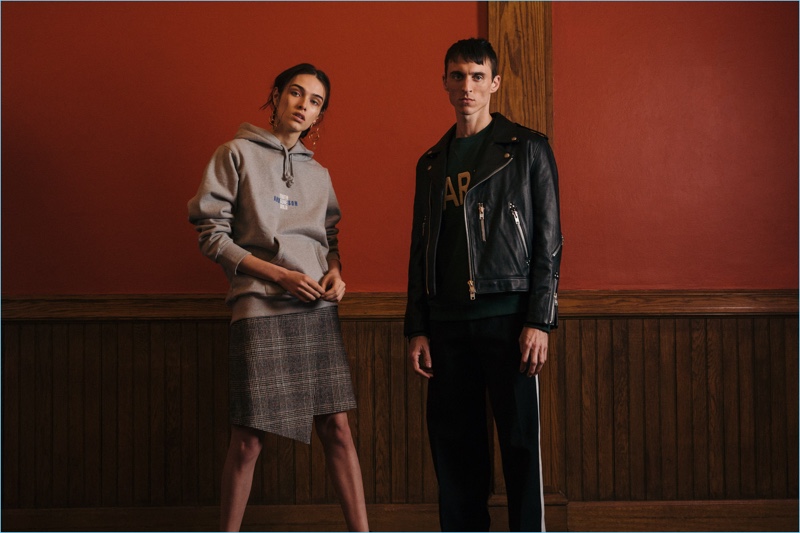 Tap into a casual style moment with Andersson Bell's timeless staples, which include a leather biker jacket.