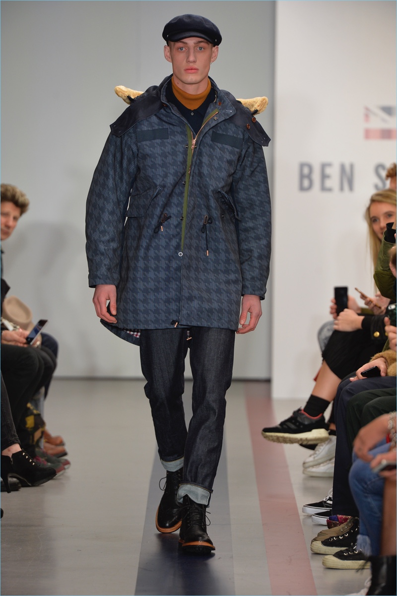 Ben Sherman reworks houndstooth for a casual outerwear piece.