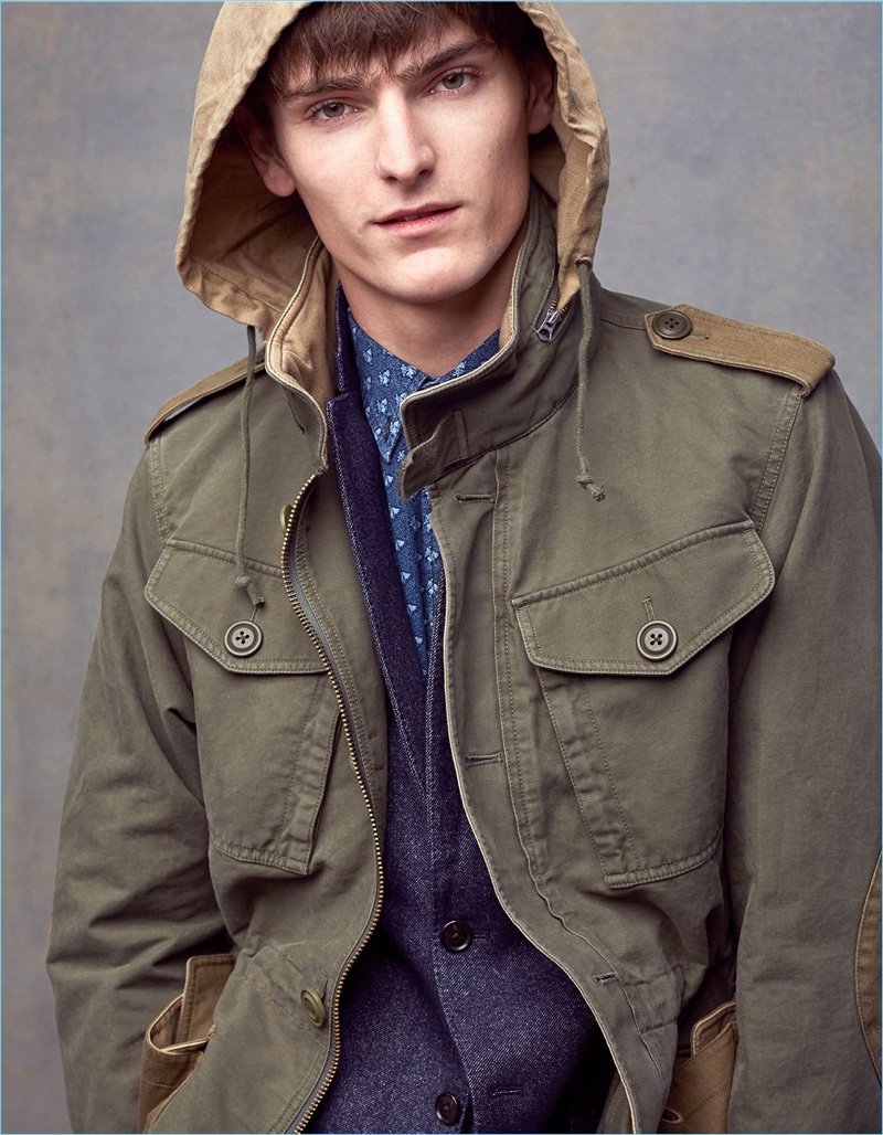 Club Monaco taps Alexander Beck for a style edit, featuring military-inspired fashions.