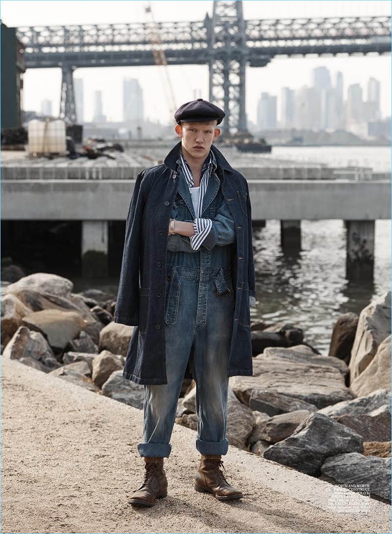 Connor Newall is front and center in denim for Summerwinter Homme.