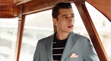 Adrien Sahores Fronts De Fursac's Chic Spring Adrien Sahores dons a gorgeous two-button suit from De Fursac's spring-summer 2017 collection.
