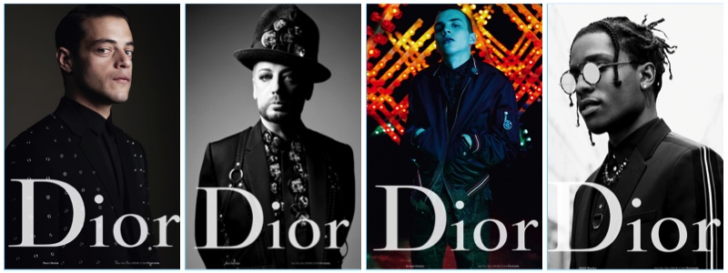 Rami Malek, Boy George, Ernest Klimko, and A$AP Rocky star in Dior Homme's spring-summer 2017 campaign.