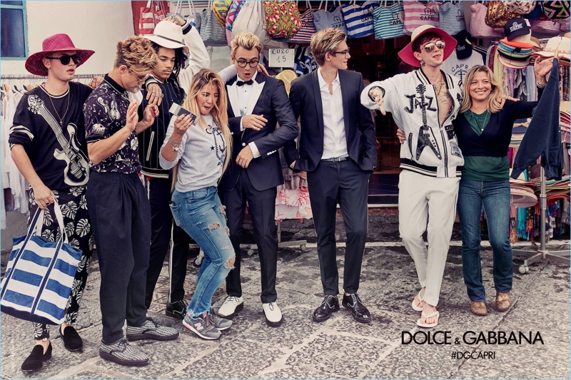 Rafferty Law, Cameron Dallas, Luka Sabbat, Brandon Thomas Lee, Presley Gerber, and Gabriel-Kane Day-Lewis take to the streets of Capri for Dolce & Gabbana's spring-summer 2017 campaign.