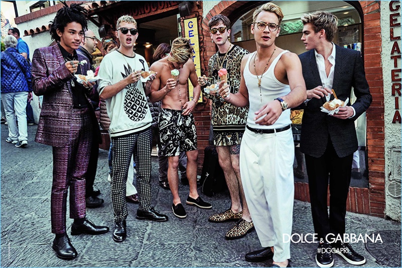 Luka Sabbat, Rafferty Law, Cameron Dallas, Gabriel-Kane Day-Lewis, Brandon Thomas Lee, and Presley Gerber enjoy gelato for Dolce & Gabbana's spring-summer 2017 campaign. » Dolce & Gabbana's Millennials Take to Capri for Spring Campaign Luka Sabbat, Rafferty Law, Cameron Dallas, Gabriel-Kane Day-Lewis, Brandon Thomas Lee, and Presley Gerber enjoy gelato for Dolce & Gabbana's spring-summer 2017 campaign.