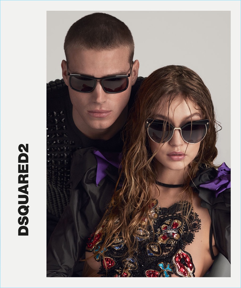 Matthew Nozska joins Gigi Hadid for Dsquared2's spring-summer 2017 campaign.