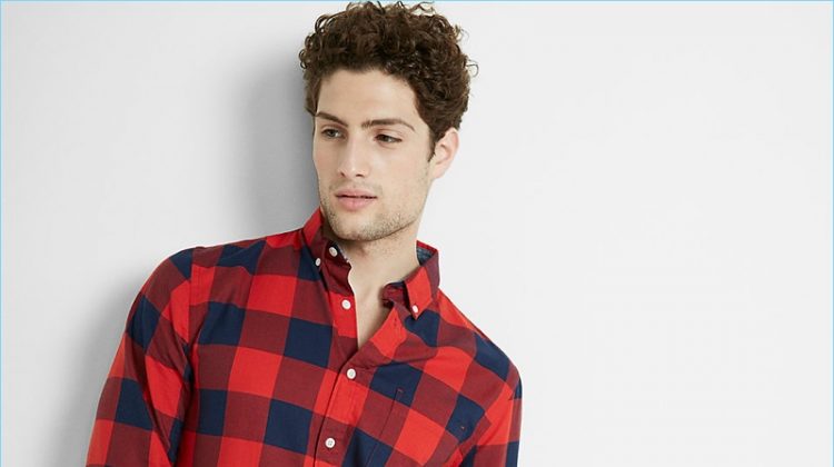 Express Red Buffalo Check Men's Shirt