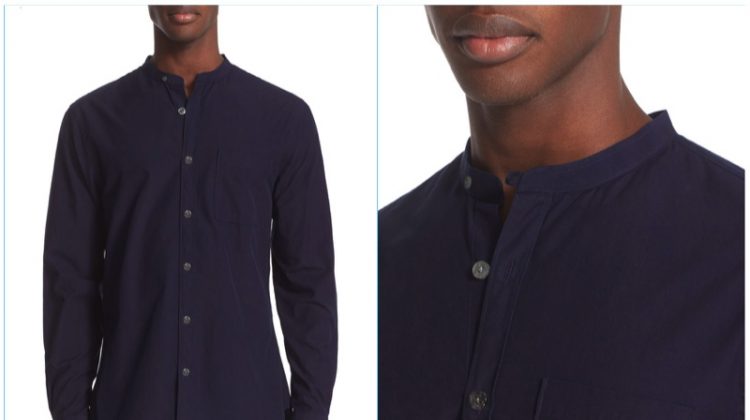Update your wardrobe with an essential band collar shirt from Todd Snyder.