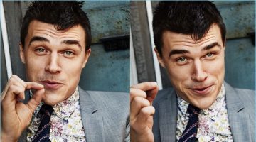 Finn Wittrock Stars in Esquire Shoot, Makes Case for Printed Shirts The center of attention, Finn Wittrock wears a PS Paul Smith suit with a shirt and tie by Paul Smith.