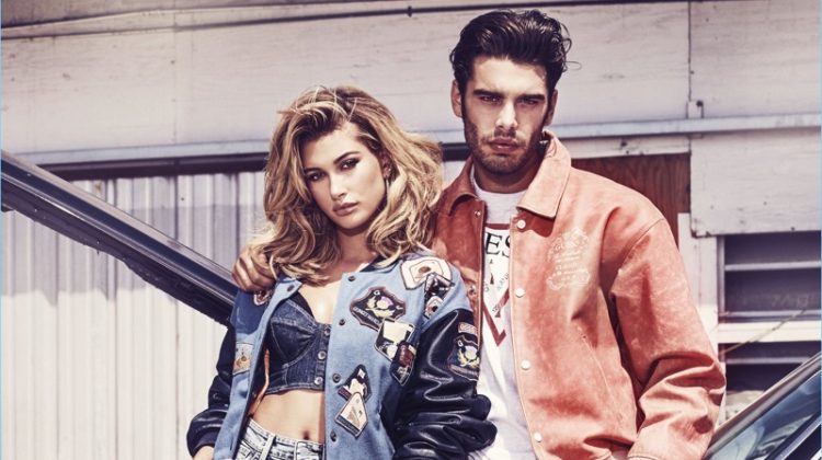 Hailey Baldwin and Stefano Sala star in GUESS Jeans' spring-summer 2017 campaign.