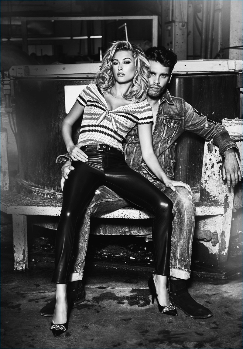 Tatiana Gerusova photographs Hailey Baldwin and Stefano Sala for GUESS Jeans' spring-summer 2017 campaign.