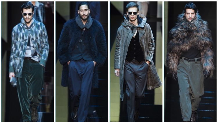 Giorgio Armani presents its texture rich fall-winter 2017 men's collection.