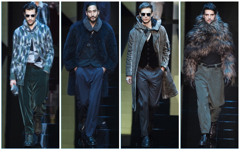 Giorgio Armani presents its texture rich fall-winter 2017 men's collection.