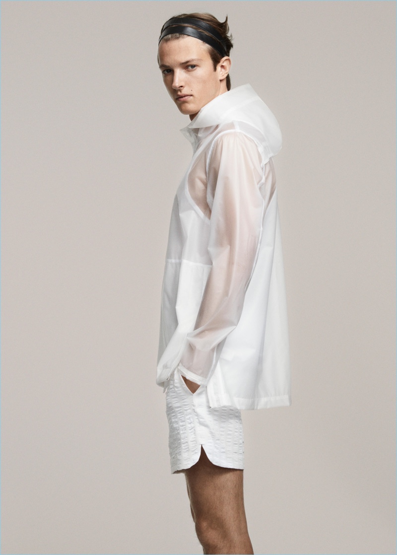 Abel van Oeveren wears a monochromatic white look from H&M Studio's spring-summer 2017 men's collection.