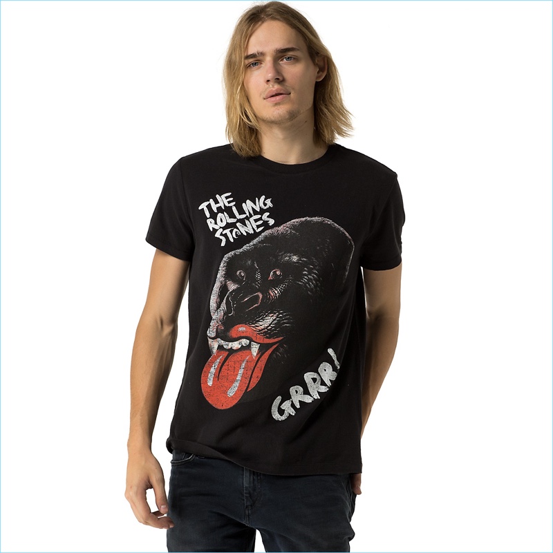 Tommy Hilfiger men's tee. This vintage tee features an authentic screen print from the band's historic tour. From the Rolling Stones collection, our rock 'n' roll capsule inspired by the legendary group. 