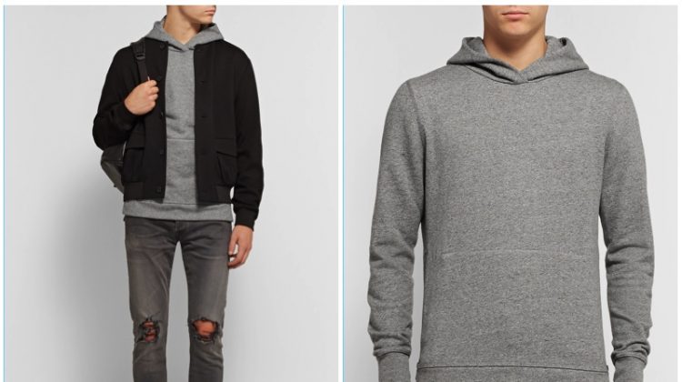 John Elliott Villain Cotton Jersey Hoodie in Grey