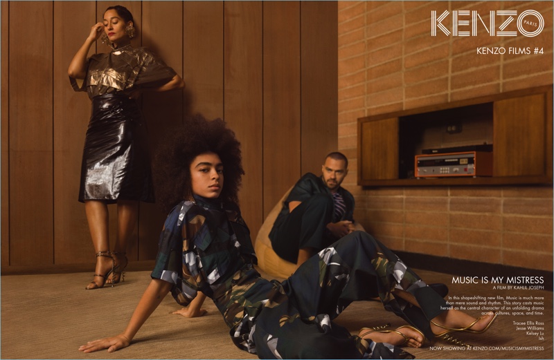 Tracee Ellis Ross, Kelsey Lu, and Jesse Williams front Kenzo's spring-summer 2017 campaign.