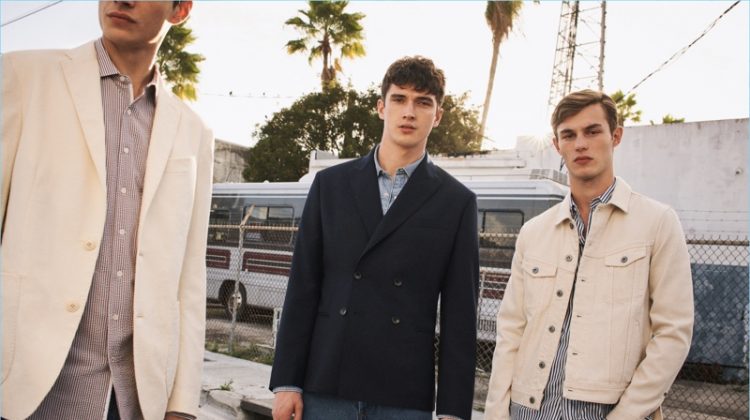 Double-breasted blazers, striped shirts, shorts, and more are front and center for Mango Man's spring-summer 2017 campaign.