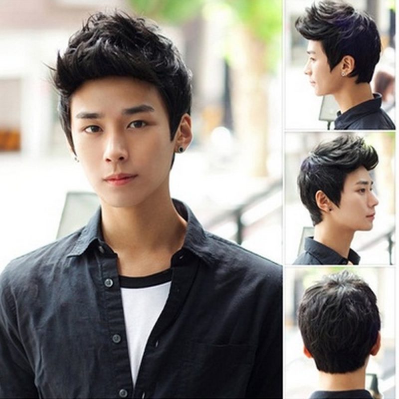 RightOn New Fashion Cool Man Boys Short Wig with Wig Cap