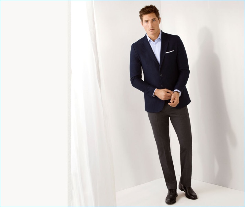 Pedro del Hierro enlists Ollie Edwards to showcase its smart tailored separates.
