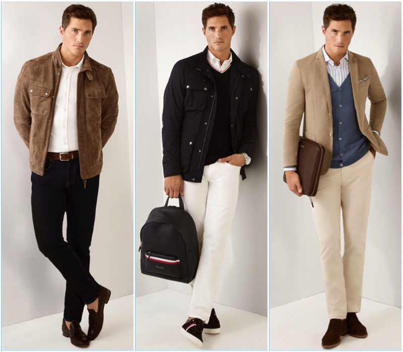 Ollie Edwards models standout looks from Pedro del Hierro for spring 2017.