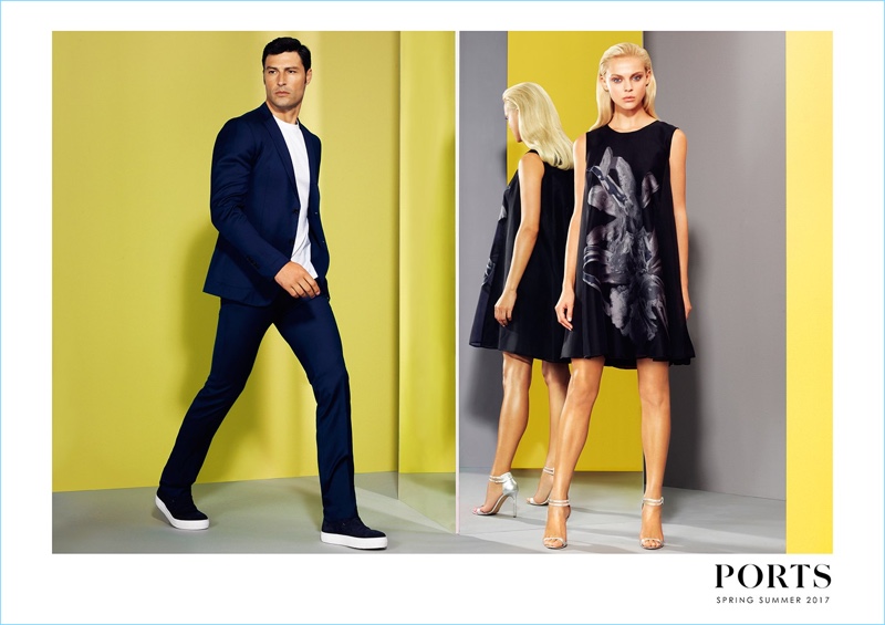 Models Marian Kurpanov and Viktoriya Sasonkina come together for Ports' spring-summer 2017 advertising campaign.