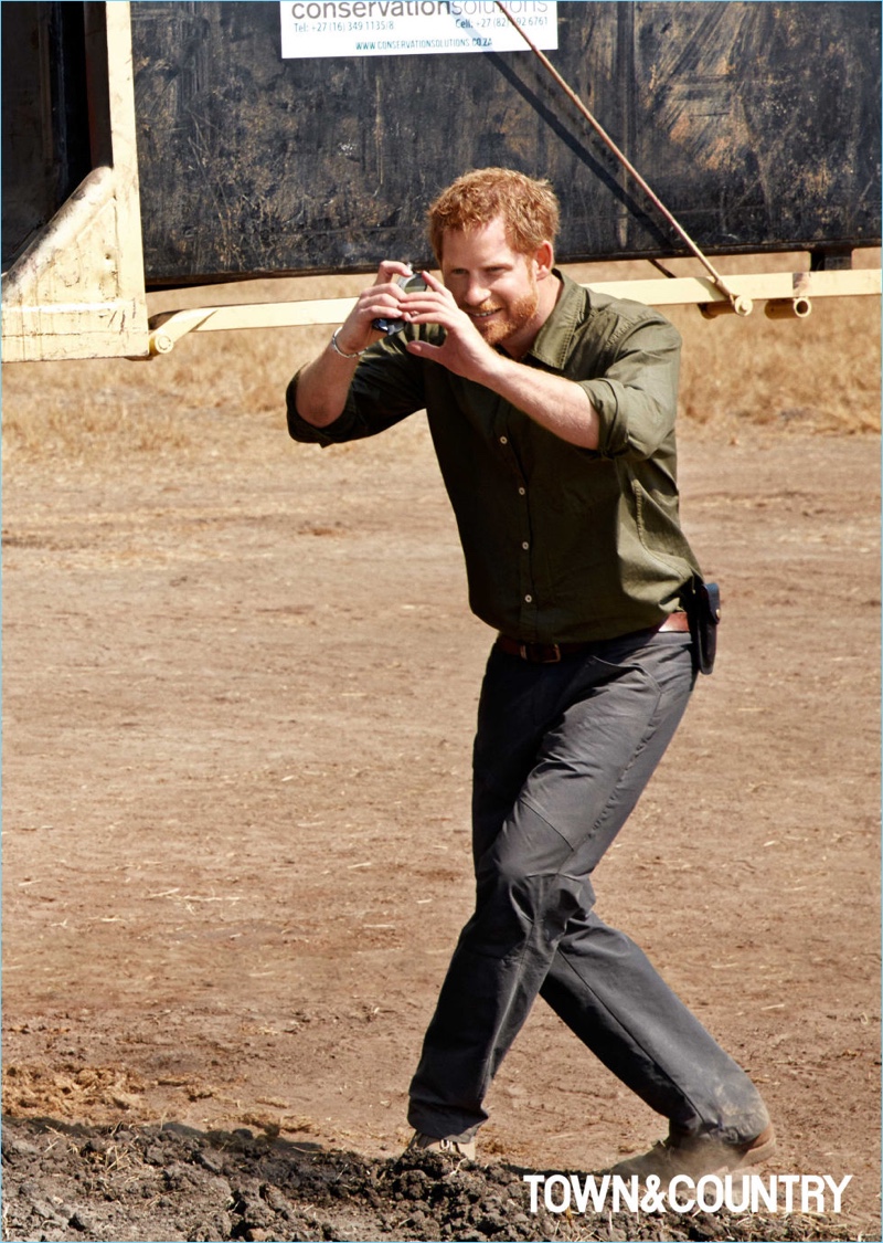 Alexei Hay photographs Prince Harry for the February 2017 issue of Town & Country.