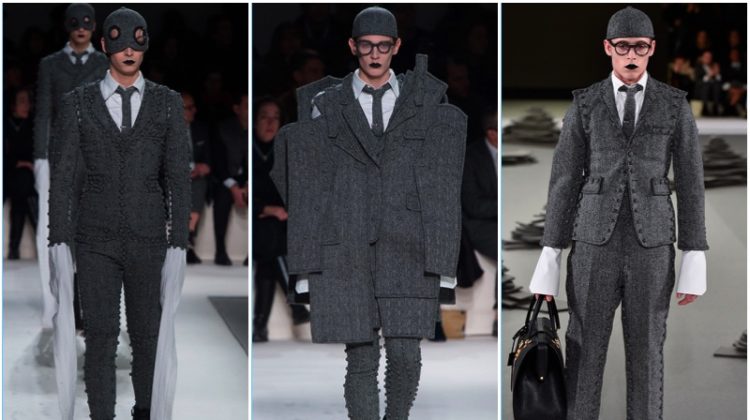 Thom Browne presents its fall-winter 2017 men's collection during Paris Fashion Week.