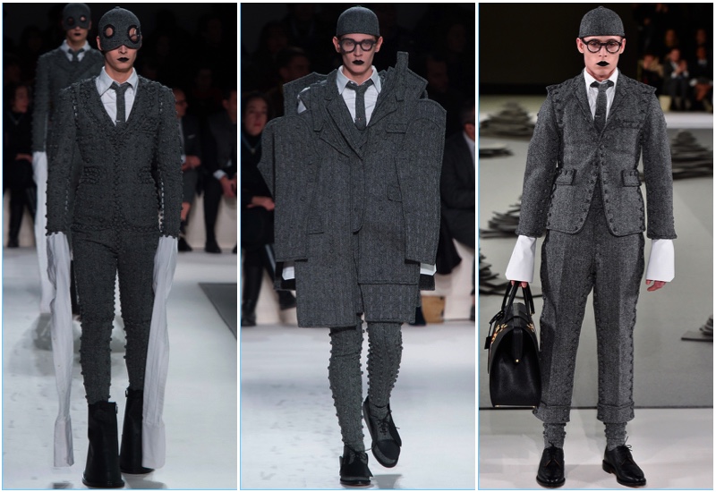 Thom Browne presents its fall-winter 2017 men's collection during Paris Fashion Week.