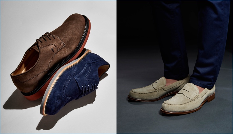 Suede is in the limelight with Tod’s suede bluchers and penny loafers for spring-summer 2017.