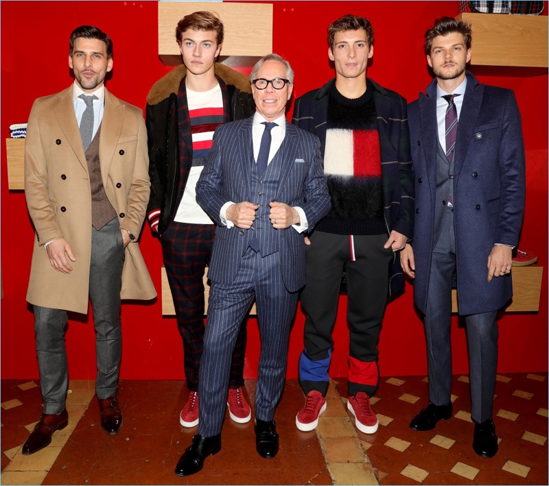 Johannes Huebl, Lucky Blue Smith, Julian Ocleppo, and Jim Chapman join Tommy Hilfiger for his fall 2017 presentation.