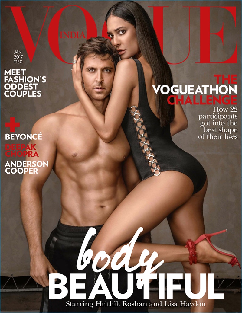 Vogue India 2017 Cover Hrithik Roshan Lisa Haydon