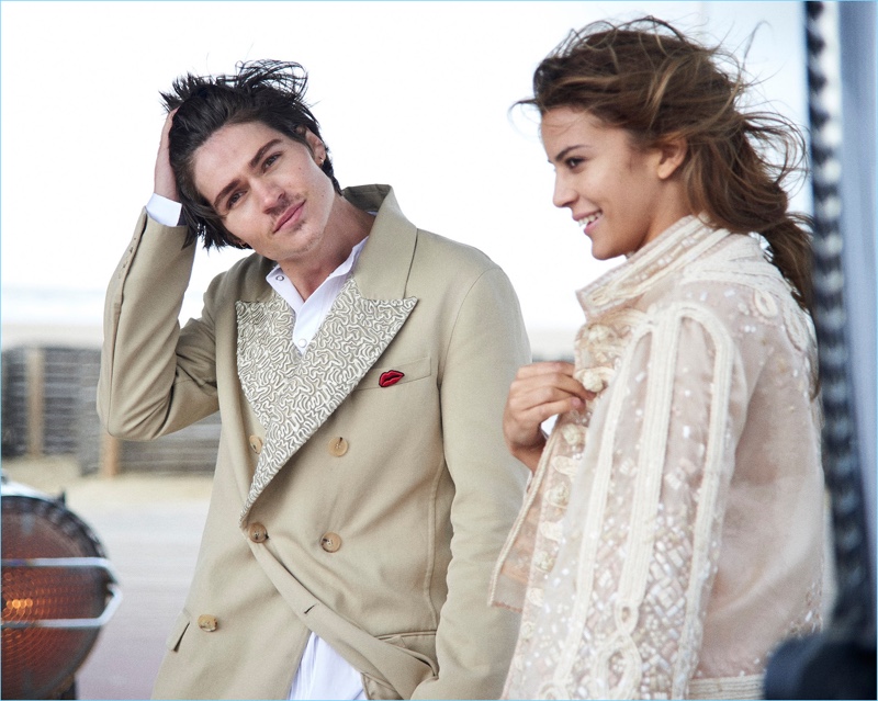 Behind the Scenes: Will Peltz and Kenya Kinski Jones for Ermanno Scervino spring-summer 2017 campaign.