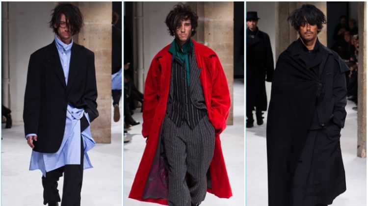 Yohji Yamamoto presents its fall-winter 2017 men's collection during Paris Fashion Week.