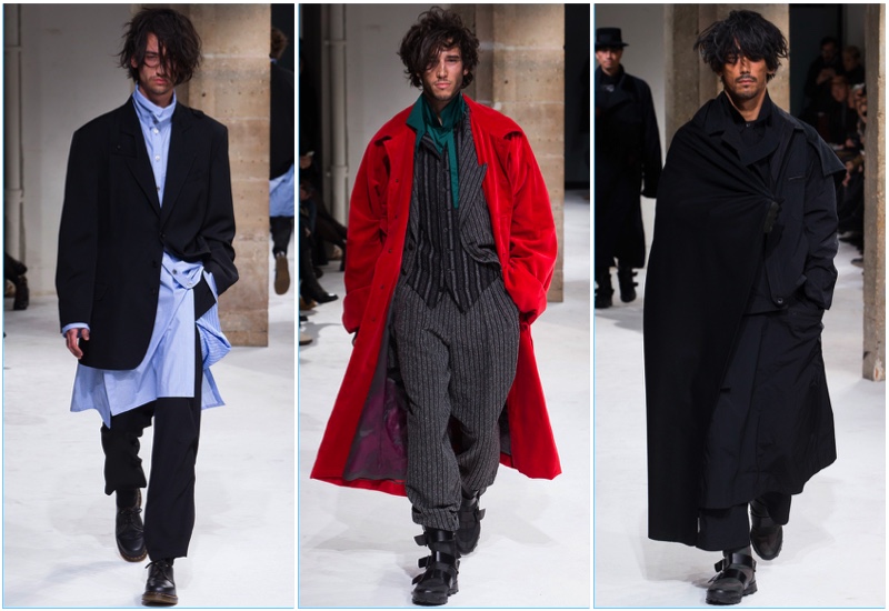 Yohji Yamamoto presents its fall-winter 2017 men's collection during Paris Fashion Week.