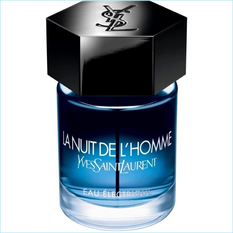 Yves Saint Laurent once again embraces its signature cylinder shaped perfume bottle for Model Vinnie Woolston stars in Yves Saint Laurent's La Nuit de L'Homme Eau Électrique fragrance campaign.