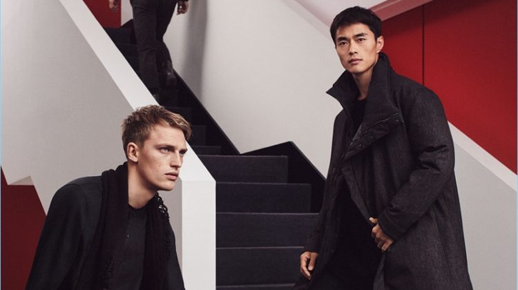 Models Victor Nylander and Zhao Lei star in a style editorial for Zara Man, featuring its Chinese New Year special collection.