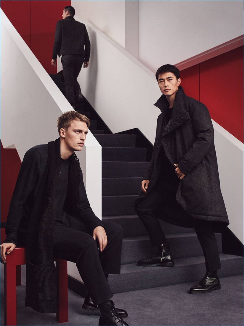 Models Victor Nylander and Zhao Lei star in a style editorial for Zara Man, featuring its Chinese New Year special collection.