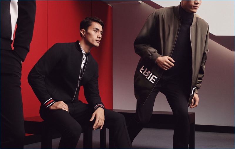Zhao Lei and Hao Yun Xiang model fashions from Zara Man's Chinese New Year special collection.
