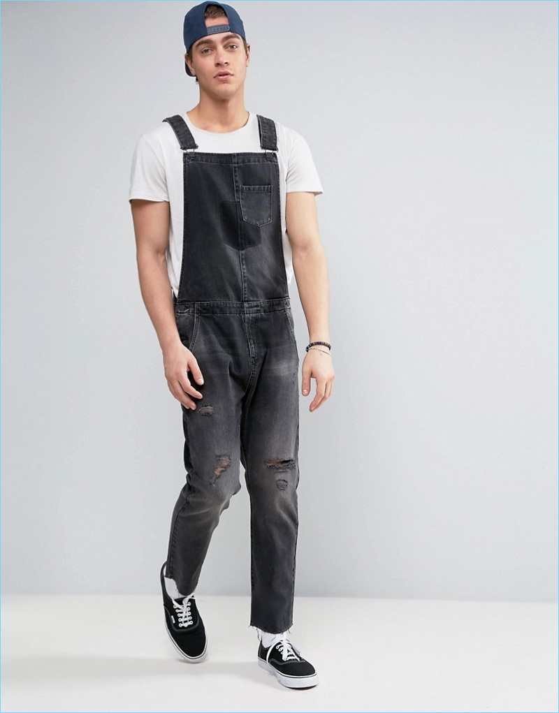 Tap into a nostalgic basic with ASOS' black denim overalls.