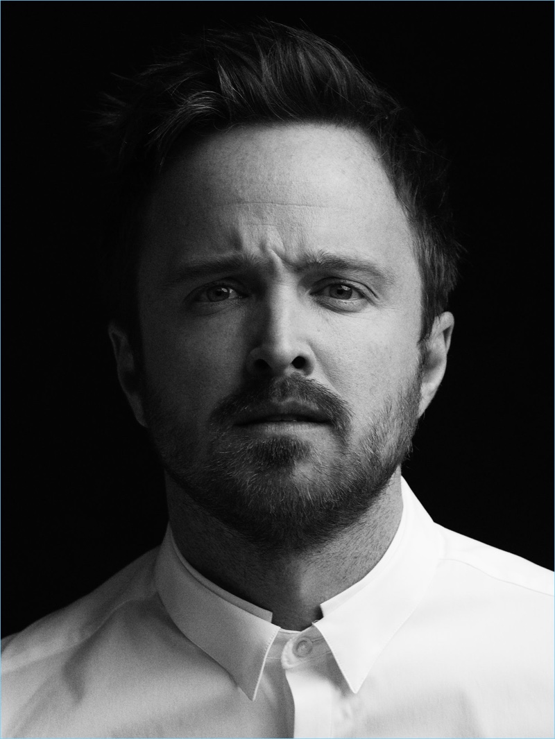 Yoshino photographs Aaron Paul in a shirt by Parisian brand, The Kooples.