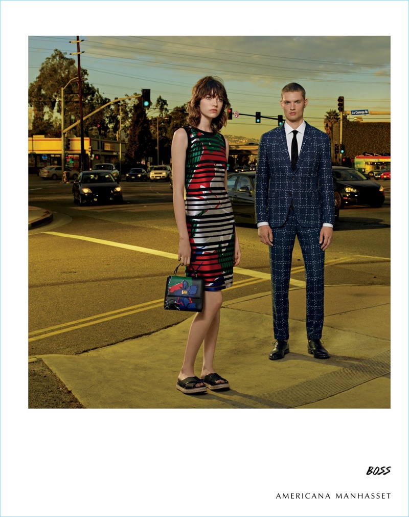 Grace Hartzel and William Los take to the streets of Los Angeles in BOSS Hugo Boss.